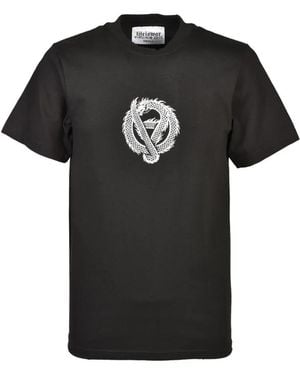 lifeiswar Dragon-Print Logo-Print T-Shirt - Black