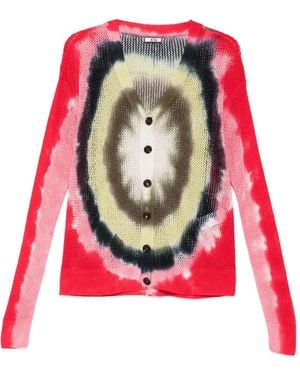 KHOKI Buttoned Knit Cardigan - Red