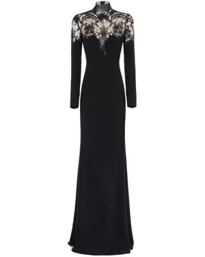 Gemy Maalouf Lace-Panelled Sweetheart Dress - Black