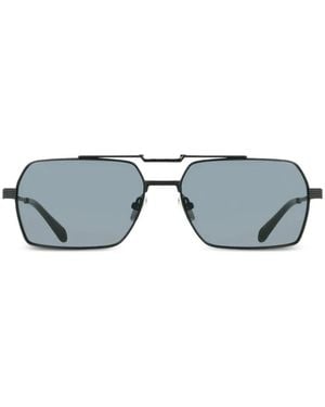 Ferragamo Eyewear Double-Bridge Geometric-Frame Sunglasses - Grey