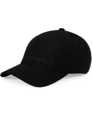 KARL LAGERFELD Logo-Embroidered Baseball Cap - Black