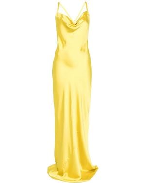 Norma Kamali Cross-Back Bias-Cut Gown - Metallic
