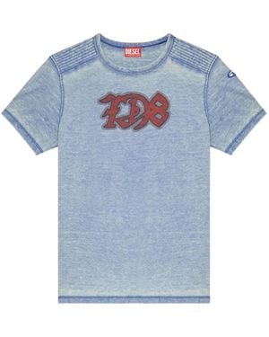 DIESEL Burnout T-Shirt With D78 Print - Blue