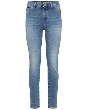 Philipp Plein Jeans Con Placca Logo - Blu
