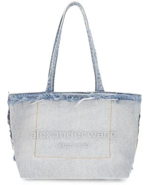 Alexander Wang Logo-Embossed Frayed Tote Bag - Grey