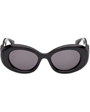Max Mara Eyewear Zonnebril Met Ovalen Montuur - Zwart