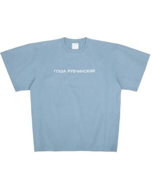 Gosha Rubchinskiy Logo-Print Oversized T-Shirt - Blue