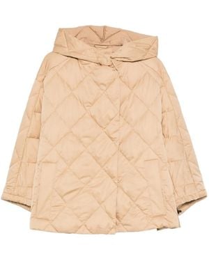Liviana Conti Hooded Quilted Jacket - Natural