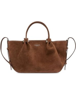 Weekend by Maxmara Bolso Shopper Wkario Pequeño De Ante Con Logo - Marrón