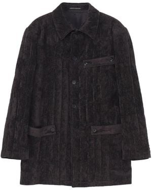 Yohji Yamamoto Striped Coat - Black