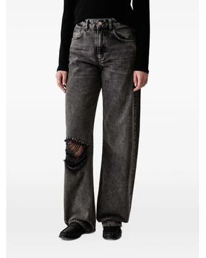 Sisley Embellished Distressed Jeans - Black