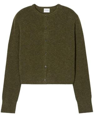 Closed Crew-Neck Cardigan - Green