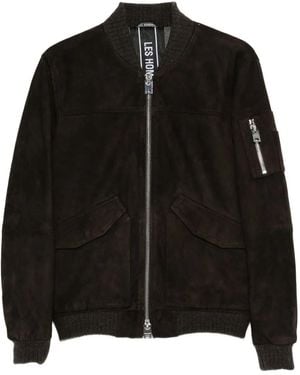 Les Hommes Bomberjacke mit Kontrasteinsätzen - Schwarz