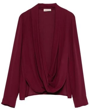 Blanca Vita Draped-Neckline Top - Purple