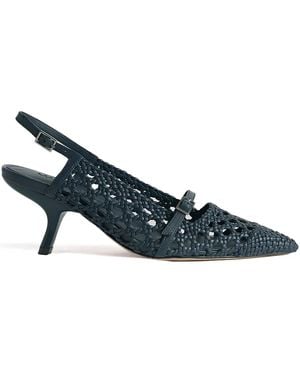 Marion Parke 60Mm Melissa Woven Slingback Sandals - Blue