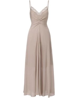 Elwood Lace-Trim Gathered-Waist Flared Maxi Dress - Natural