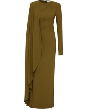 Rachel Gilbert Dion Cape Gown - Green
