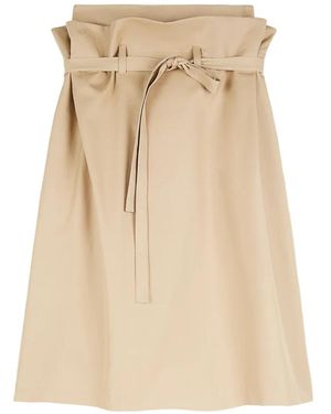 Ports 1961 Falda Midi Con Cintura Paperbag - Neutro