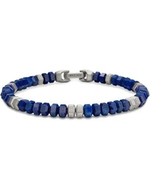 David Yurman Sterling Hex Bead Bracelet (6Mm) - Blue