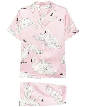 Olivia Von Halle Pijama Ingo Selene Estampado - Rosa
