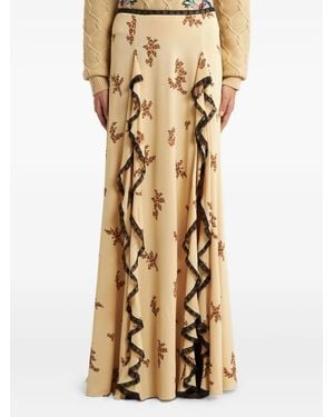 Etro Floral-Print Maxi Skirt - Natural