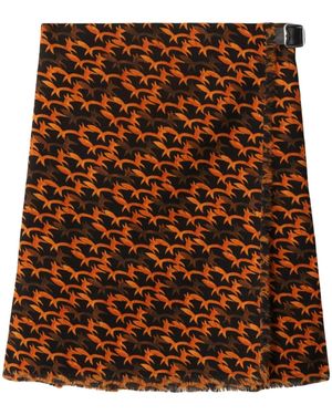 Burberry Fox-Print Wool Kilt - Brown