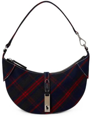 Polo Ralph Lauren Tartan-Pattern Shoulder Bag - Blue