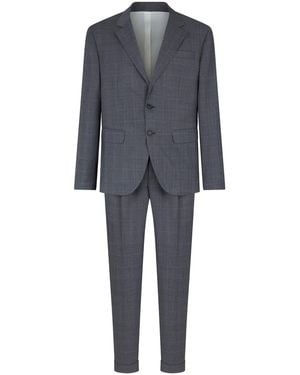 DSquared² Checked Single-Breasted Wool Suit - Blue