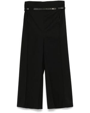 Bevza Pantalon Court À Taille Ceinturée - Noir