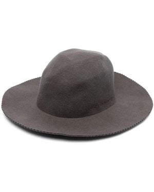White Mountaineering Sombrero fedora con borde festoneado - Gris