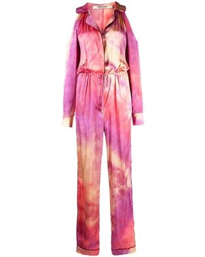 Roberto Cavalli Tie-Dye Drawstring Jumpsuit - Pink