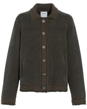Barrie Suede-Effect Denim Jacket - Black