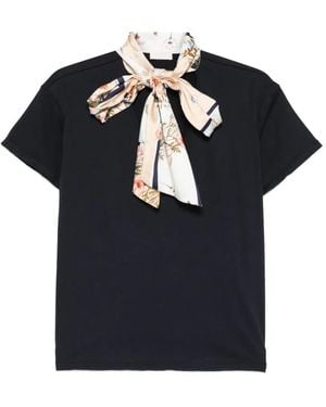 Liu Jo Neck-Tie T-Shirt - Black