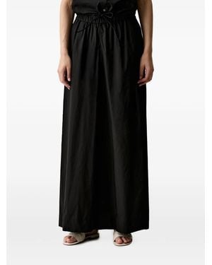 Benetton Pantalon Palazzo À Taille Élastiquée - Black