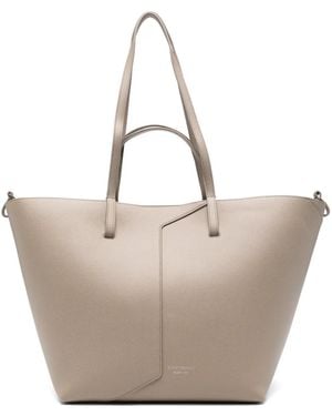 Emporio Armani Leather Tote Bag - Natural
