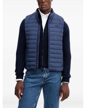 Trussardi Quilted Zip-Up Gilet - Blue