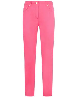 Moschino Logo-Plaque Straight-Leg Trousers - Pink