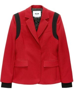 MSGM Panelled Blazer - レッド