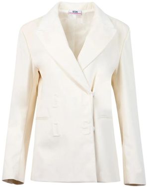 Gcds Double-breasted Logo-embossed Jacket - ホワイト