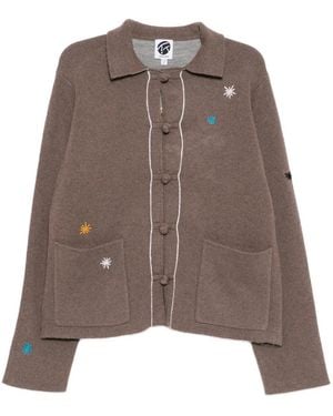 YANYAN KNITS Horse-Embroidered Cardigan - Brown