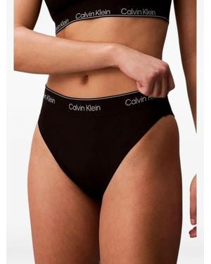 Calvin Klein Logo-Waistband Swim Briefs - Black