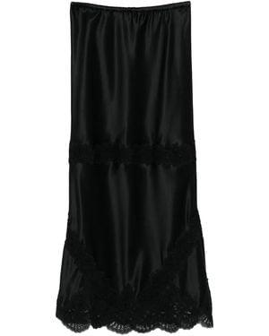 Cynthia Rowley Satin Lace Skirt - Black
