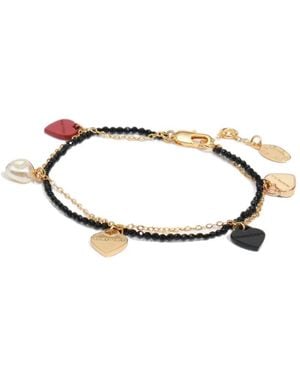 Bimba Y Lola Bracciale A Doppia Catena Con Cuori - Bianco