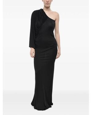 Saint Laurent One-Shoulder Maxi Dress - Black