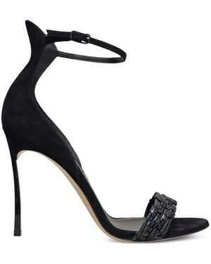 Casadei Blade Braided-Strap Sandals - Black