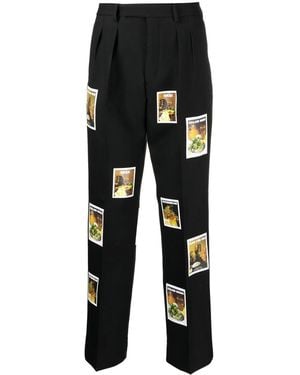 DENIM TEARS Wool Polaroid Print Trousers - Black