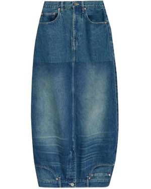 Vetements Upside-Down Denim Midi Skirt - Blue
