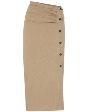 The Attico Button-Detail Skirt - Natural