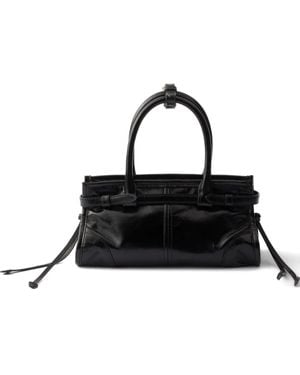 Prada Mini Bonnie Leather Tote Bag - Black