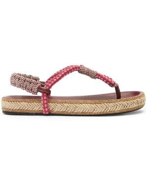 Isabel Marant Gypso Cotton And Leather Sandals - Pink